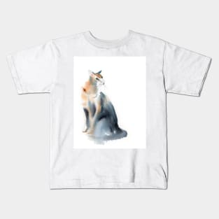 Minimalist Cat art print Kids T-Shirt